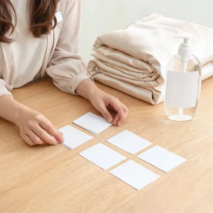 Care advisor preparing silk care documents