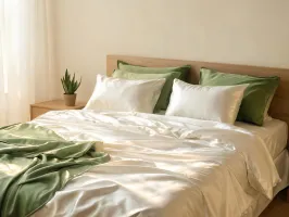 Silk bedding layered bed