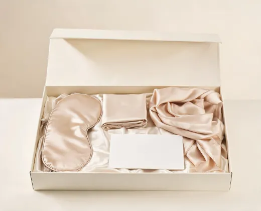 Corporate gifting set with silk accessories