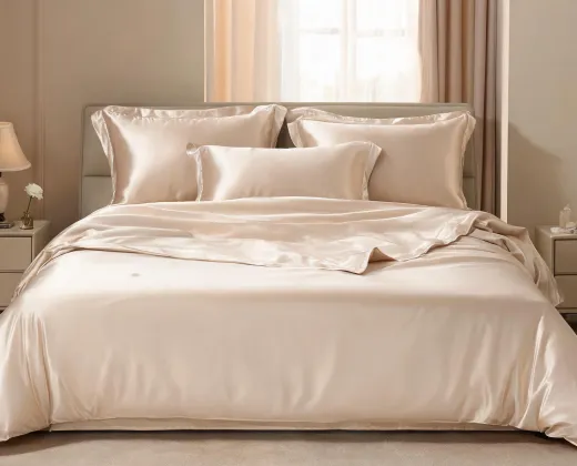 Luxury bedroom retail silk bedding display